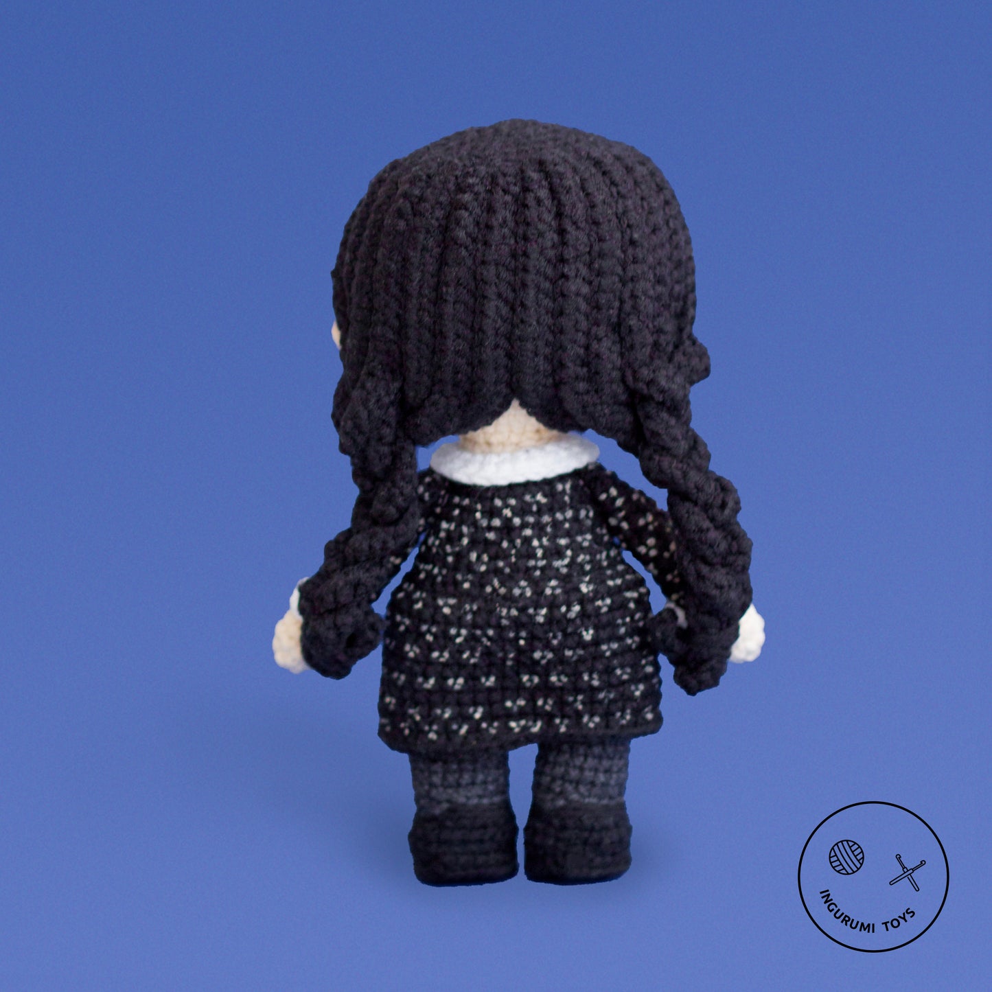 Cute crochet doll of Wednesday Addams – beginner-friendly amigurumi pattern