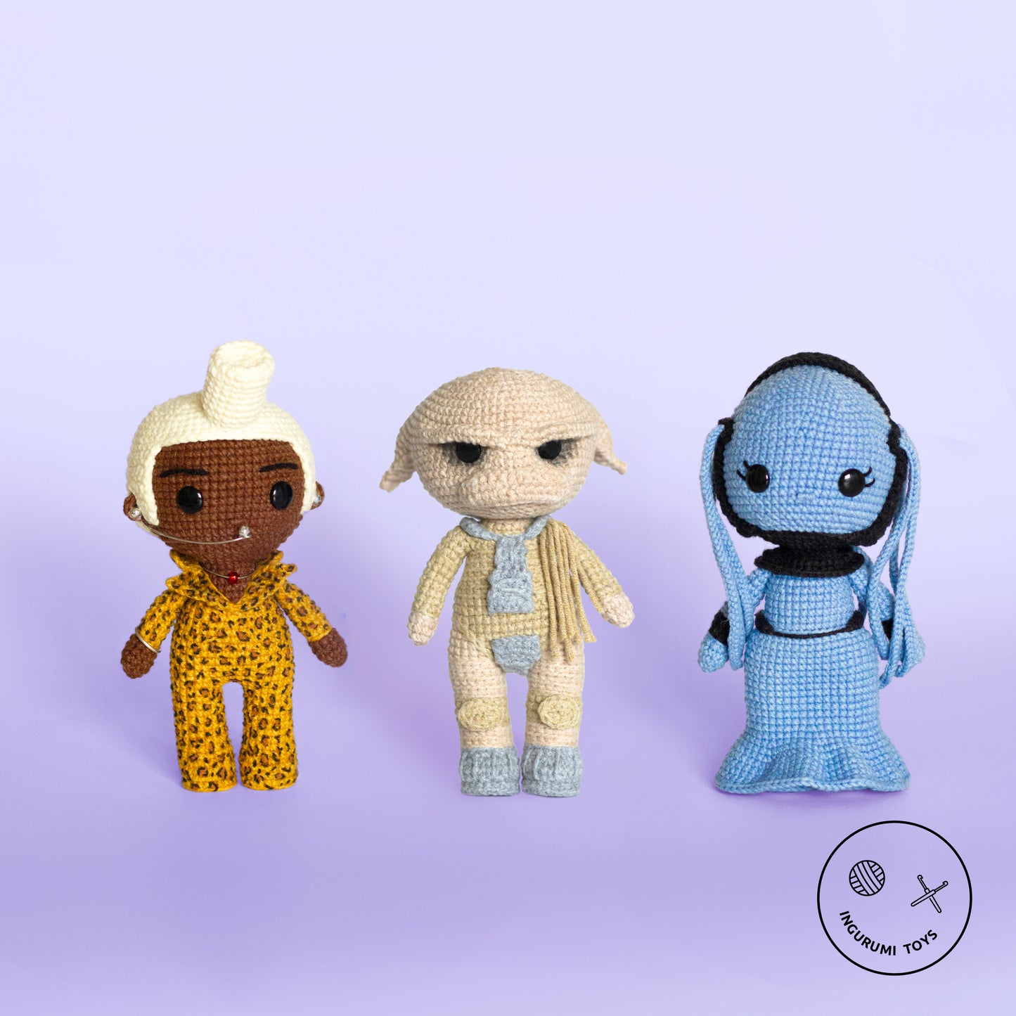 The Fifth Element Amigurumi Pattern Bundle; Diva Plavalaguna, Ruby Rhod and Mangalore