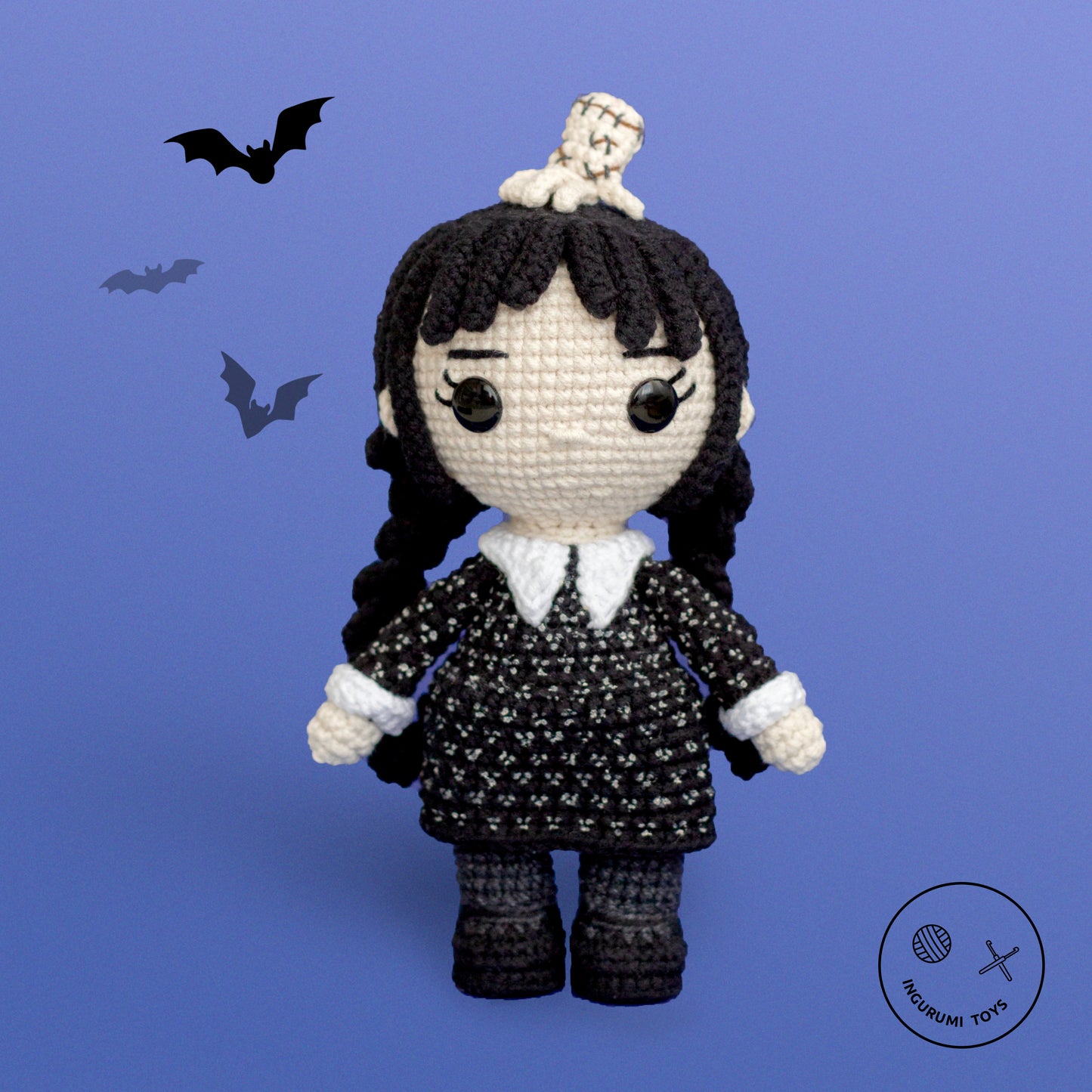 Wednesday Addams, Enid Sinclair and Bianca Barclay Amigurumi Crochet Doll Pattern PDF