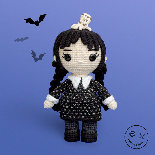 Wednesday Addams Amigurumi Crochet Doll Pattern PDF