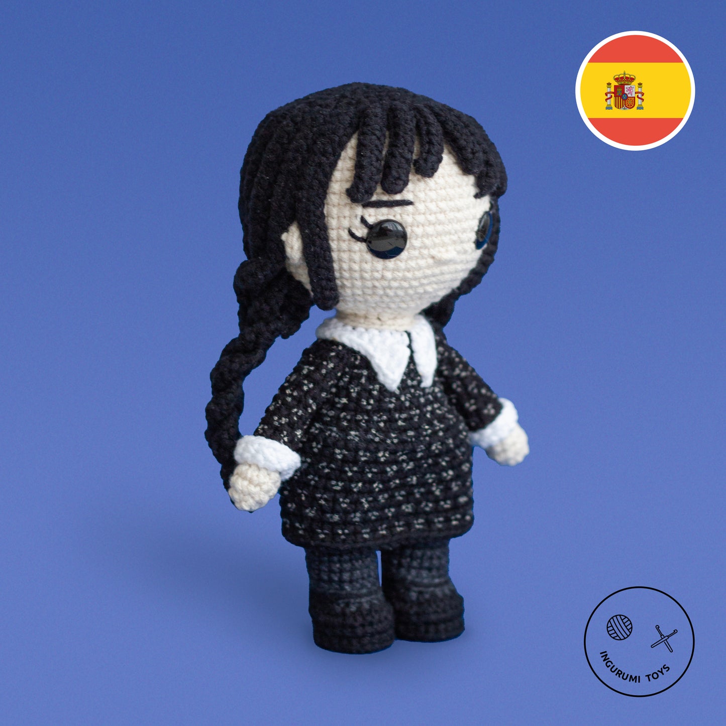 Patrón PDF de Muñeca Amigurumi de Wednesday Addams a Crochet