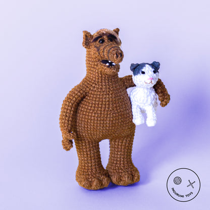 ALF the Alien and Lucky the cat Amigurumi Crochet Toy Pattern PDF