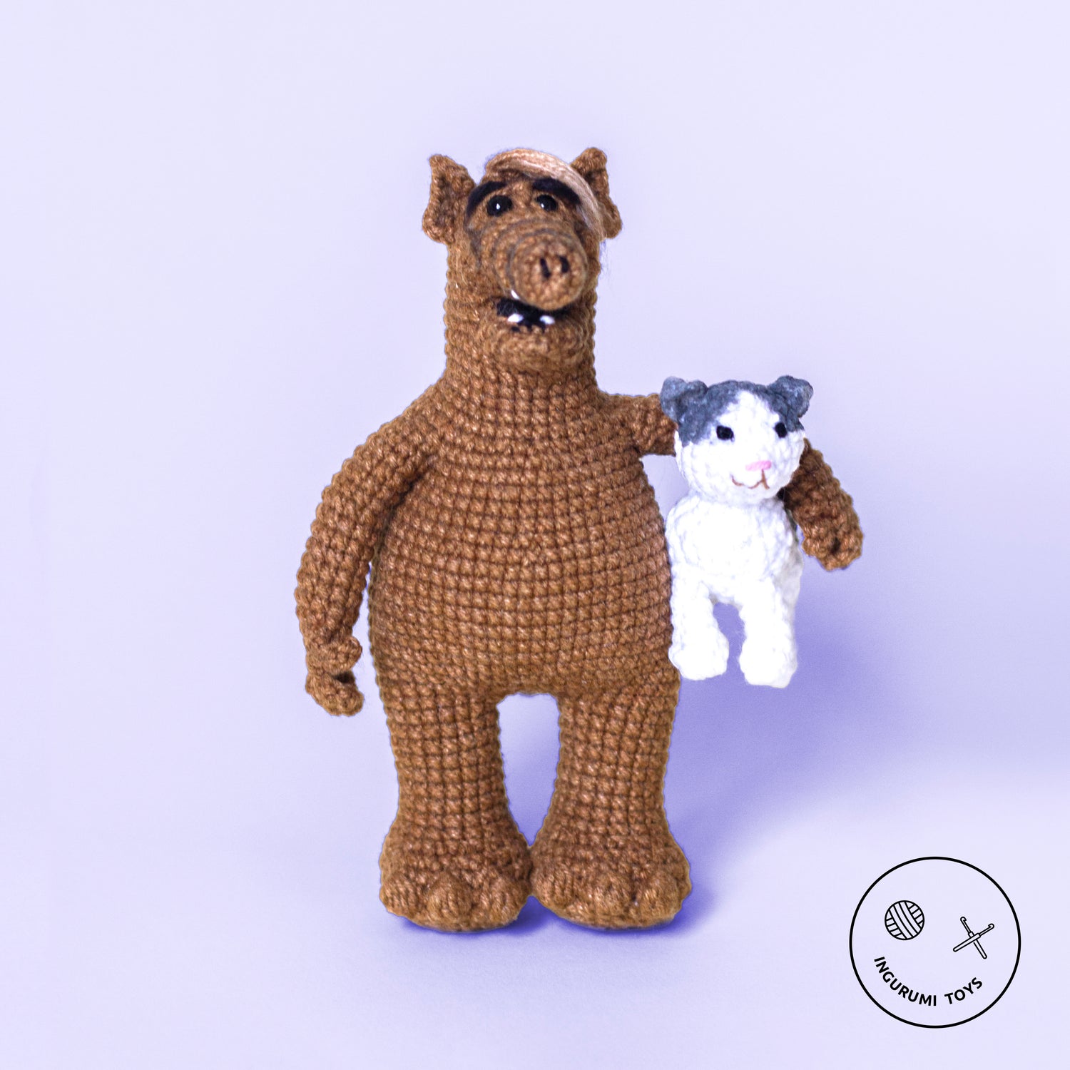 ALF the Alien and Lucky the cat Amigurumi Crochet Toy Pattern PDF