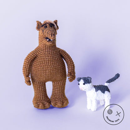 ALF the Alien and Lucky the cat Amigurumi Crochet Toy Pattern PDF