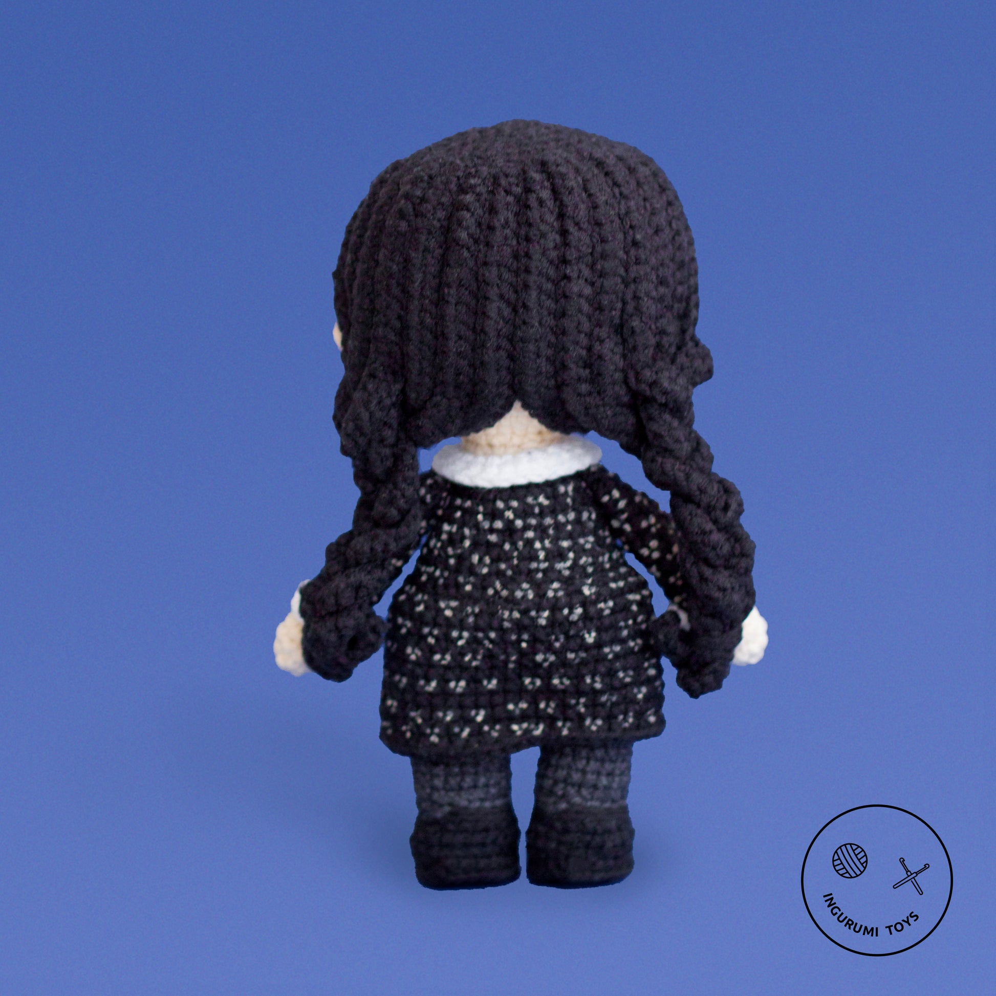 Cute crochet doll of Wednesday Addams – beginner-friendly amigurumi pattern